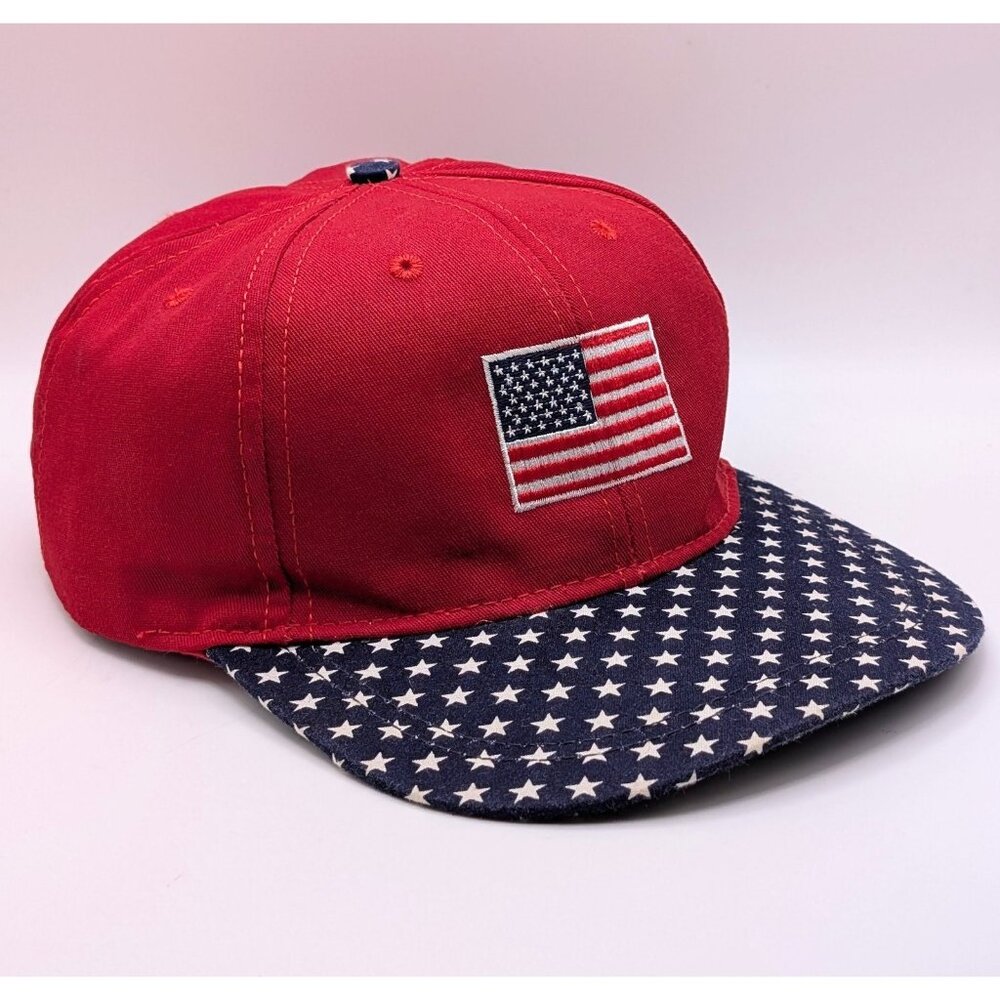 Valvoline Motor Oil Hat American Flag Snapback USA Made OC Outdoor Cap Red Blue